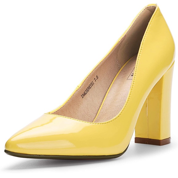 Yellow Patent Leather Pumps - Picture 2 of 13